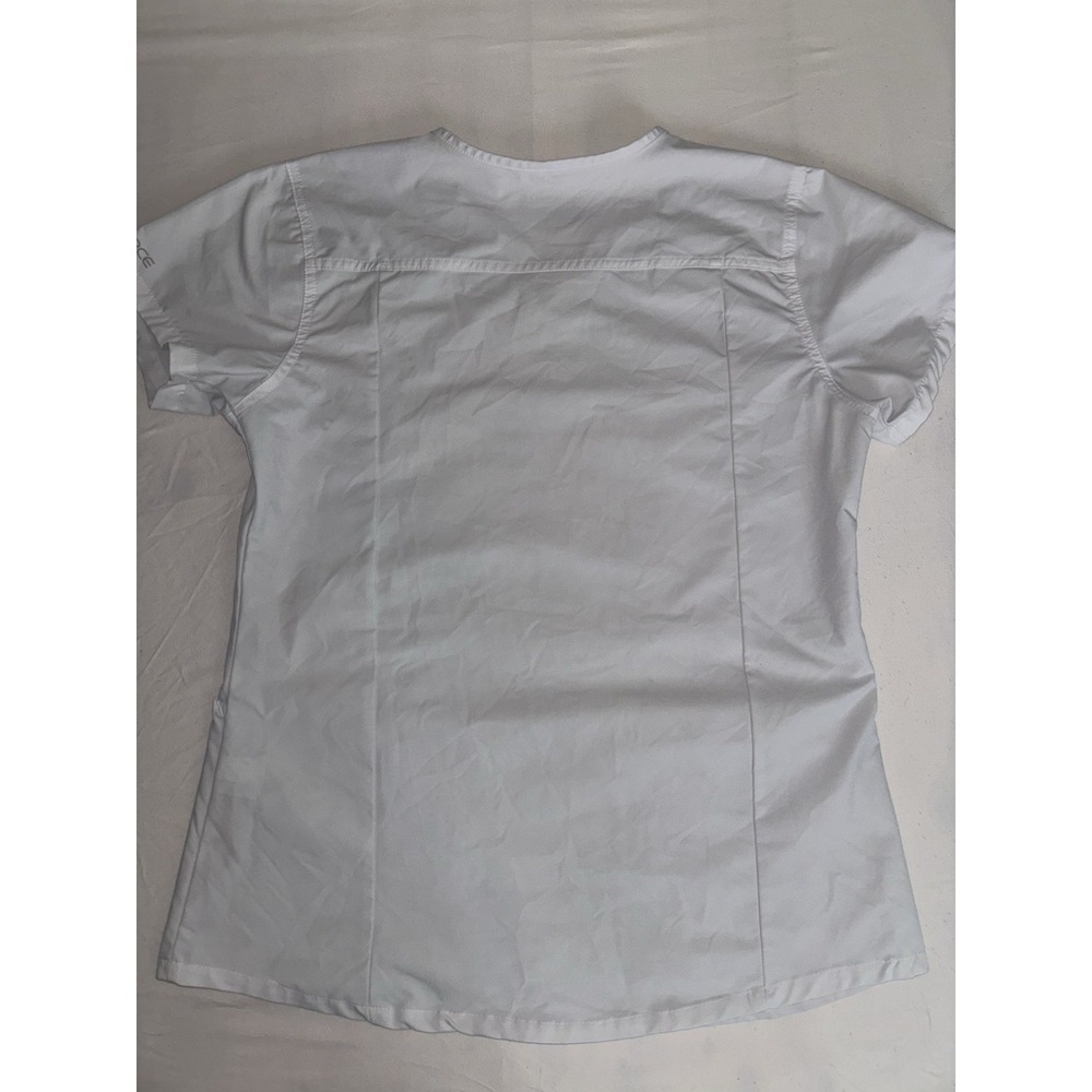 Women's Carhartt Force Modern Fit Scrub Top White Small V Neck Pockets Nurse - Picture 6 of 14